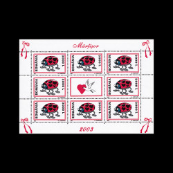 Mărțișor, minicoli 8 timbre și 1 vinietă, 2003, LP 1602B