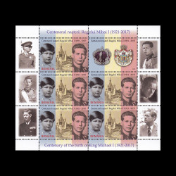 Centenarul nașterii Regelui Mihai I, minicoli de 5 timbre și o vinietă 2021 LP 2343e