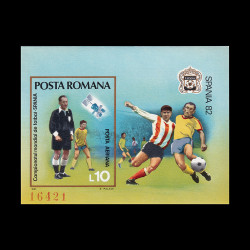 Campionatul Mondial de Fotbal - Spania, coliță nedantelată 1981 LP 1048