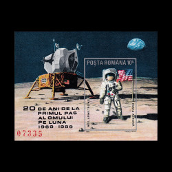 20 de ani de la primul pas al omului pe Lună coliță nedantelată 1989 LP 1229