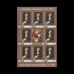 Artă - Aniversări, Comemorări, minicoală de 8 timbre și o vinietă, 2013 LP 1964B
