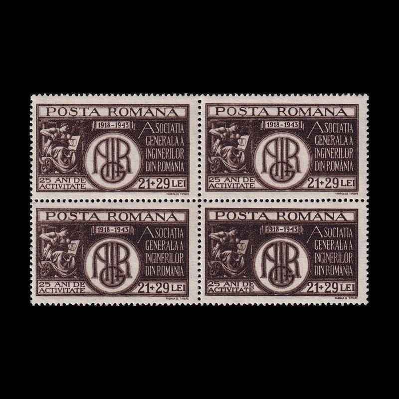A.G.I.R. bloc de 4 timbre 1943 LP 157a