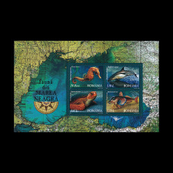 Faună din Marea Neagră bloc de 4 timbre LP 1755A