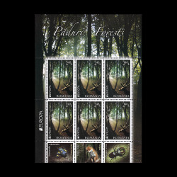 Europa 2011 - Păduri, minicoală de 6 timbre și 3 tabsuri, LP 1899C