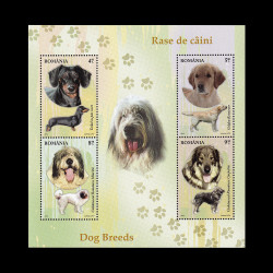 Rase de câini bloc de 4 timbre 2012 LP 1949a