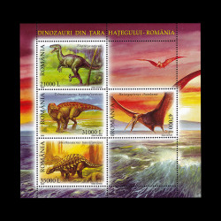 Dinozauri din Țara Hațegului - România, bloc de 4 timbre, 2005, LP 1675A