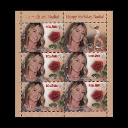 La mulți ani, Nadia! 2021, minicoală de 5 timbre și o vinietă, LP 2345C