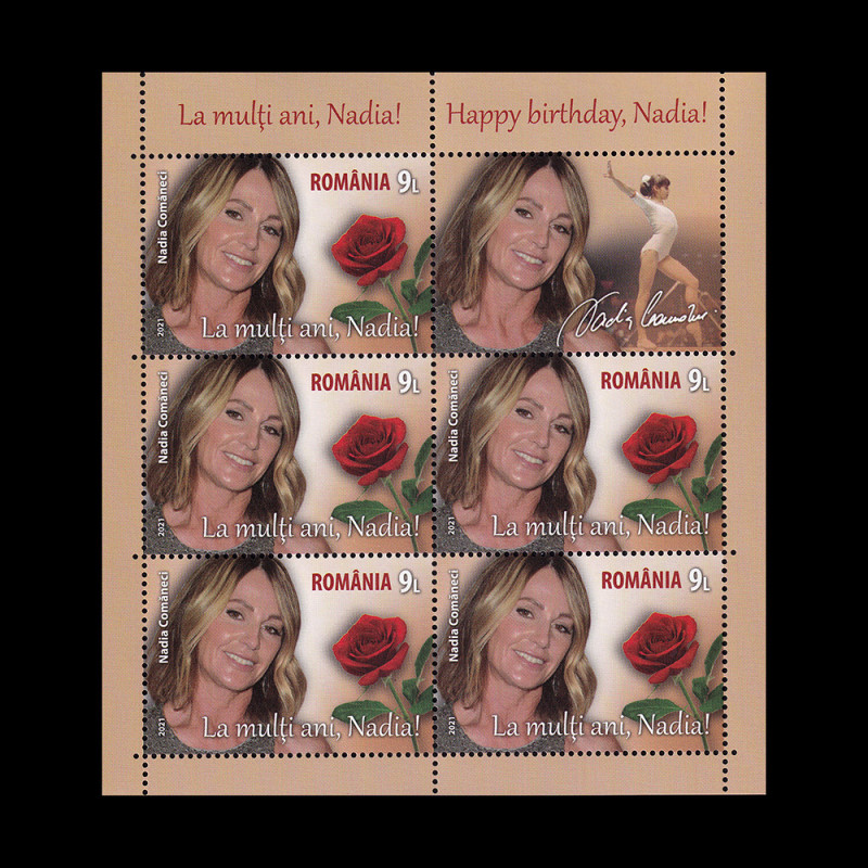 La mulți ani, Nadia! 2021, minicoală de 5 timbre și o vinietă, LP 2345C