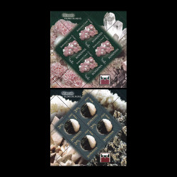 Minerale - Flori de mină, minicoală de 4 timbre cu manșetă ilustrată 2010 LP 1865B