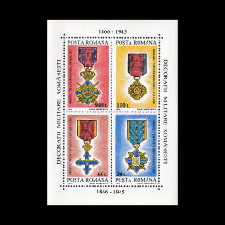 Decorații militare românești 1866 - 1945, bloc dantelat 1994 LP 1366