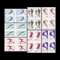 Sporturi de munte, serie nedantelată (culori schimbate), bloc de 4 timbre, 1961 LP 514C