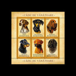Câini de vânătoare, bloc de 6 timbre, 2005, LP 1694A