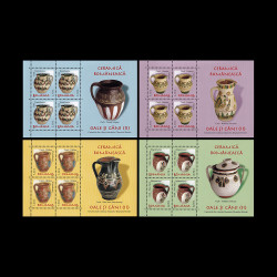 Ceramică românească - Oale și căni II (uzuale), bloc de 4 timbre, 2007, LP 1788A
