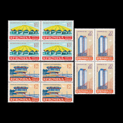 Arhitectură Românească Modernă, bloc de 4 timbre, 1961, LP 531A