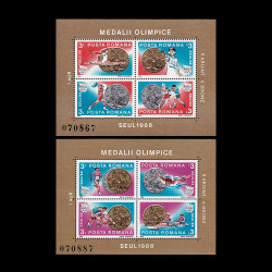 Medalii Olimpice, Seul, blocuri de 4 timbre, 1988 LP 1212