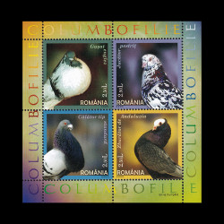 Columbofilie, bloc de 4 timbre 2005 LP 1701