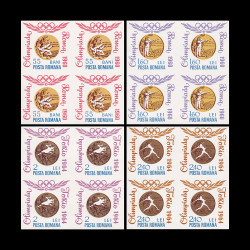 Medalii Olimpice, blocuri nedantelate de 4 timbre 1964 LP 596c