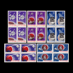 Cosmonautică II, blocuri de 4 timbre 1965 LP 619a