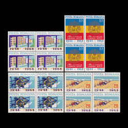 A XX-a aniversare a eliberării patriei, blocuri de 4 timbre 1964 LP 587a