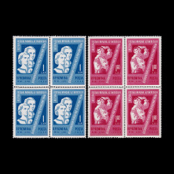 Al VII-lea Festival Mondial Al Tineretului Viena blocuri de 4 timbre 1959 LP 475B