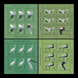 Păsări migratoare, cocori, minicoală de 5 timbre și o vinietă, 2018 LP 2177D