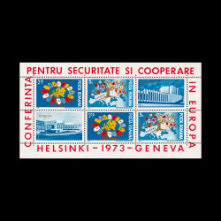 Conferința pentru Securitate și Cooperare în Europa, bloc de 2 serii și 2 viniete, 1973, LP 833A
