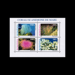 Corali și anemone de mare, bloc de 4 timbre, 2001, LP 1570A