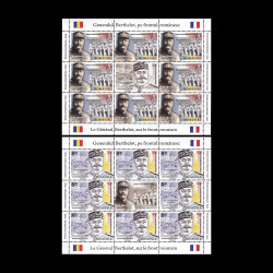 Emisiune comună România - Franța, minicoală de 8 timbre și 1 vinietă 2018 LP 2222D