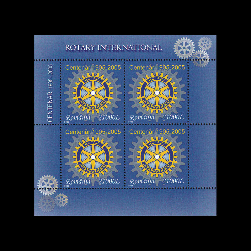 Centenar Rotary, bloc de 4 timbre, 2005, LP 1673