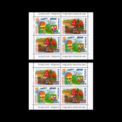 Europa 2006 - Integrarea imigranților văzută de copii, pereche de blocuri de 4 timbre, LP 1718C