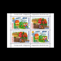 Europa 2006 - Integrarea imigranților văzută de copii, pereche de blocuri de 4 timbre, LP 1718C