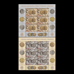 Colecția numismatică a Băncii Naționale a României, minicoală de 6 timbre și 6 viniete 2014 LP 2043C