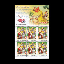 Europa 2010 - Cărți pentru copii, minicoală de 6 timbre cu manșetă ilustrată, LP 1862A