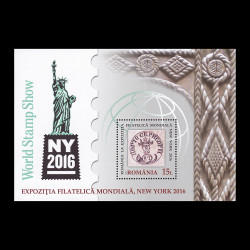 Expoziția filatelică mondială, New York coliță dantelată 2016 LP 2106