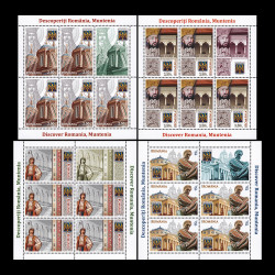 Descoperiți România, Muntenia minicoală de 5 timbre și 1 vinietă 2016 LP 2123c