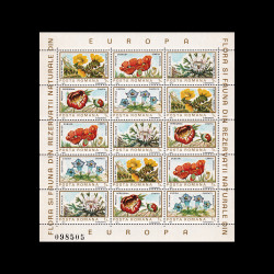 Floră și faună din rezervații naturale din Europa, minicoală de 15 timbre, 1983, LP 1084A