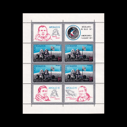 Apollo 15, bloc de 4 timbre și 4 viniete, 1971, LP 772A