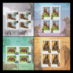 Urși minicoală de 4 timbre cu manșetă ilustrată 2020 LP 2309a