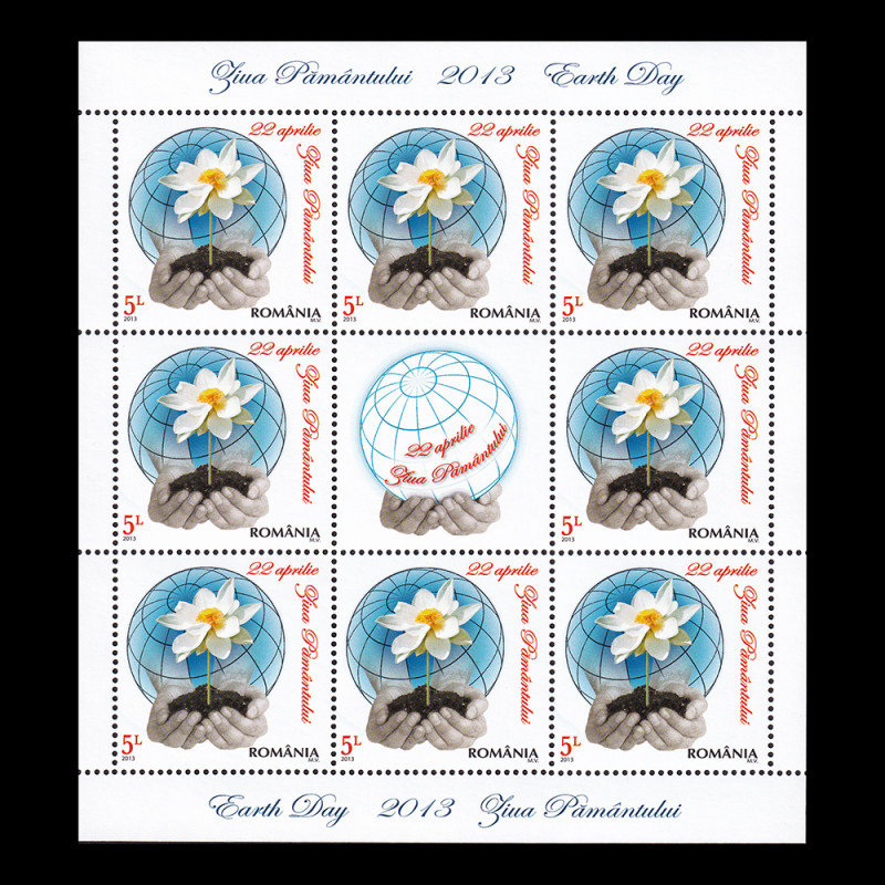 Ziua Pământului, minicoală de 8 timbre și 1 vinietă 2013 LP 1977b