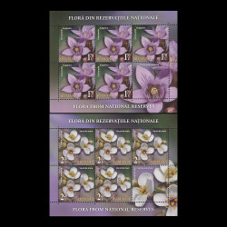 Floră din rezervațiile naționale, minicoli de 5 timbre și 1 vinietă 2021 LP 2318c