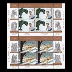 Câinele, prieten al omului, minicoli de 4 timbre și 4 viniete 2021 LP 2327c