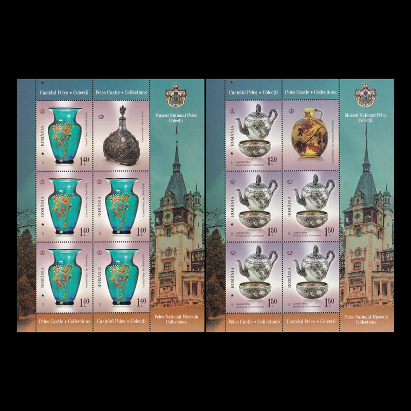 Castelul Peleș - Colecții, minicoli de 5 timbre și 1 vinietă 2021 LP 2341c