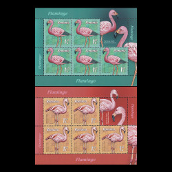 Flamingo, minicoli de 5 timbre și 1 vinietă 2021 LP 2336c