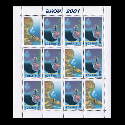 Europa 2001 minicoală de 8 timbre și 4 viniete LP 1550b