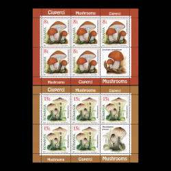Ciuperci, minicoli de 5 timbre și 1 vinietă 2017 LP 2163c