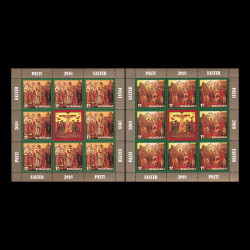 Sfintele Paști, minicoală de 8 timbre și 1 viniete, 2018 LP 2184F