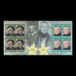 Stele ale scenei și ecranului, minicoli de 4 timbre cu manșetă 2017 LP 2175b