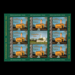 Emisiune comună România - Armenia, minicoală de 8 timbre și 1 vinietă 2012 LP 1950g