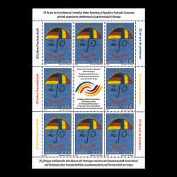 20 de ani de la încheierea Tratatului Româno - German, minicoală de 8 timbre și 1 vinietă 2012 LP 1955c