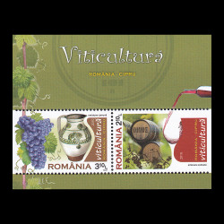 Emisiune comună România - Cipru, Viticultură, bloc de 2 timbre 2010 LP 1884a